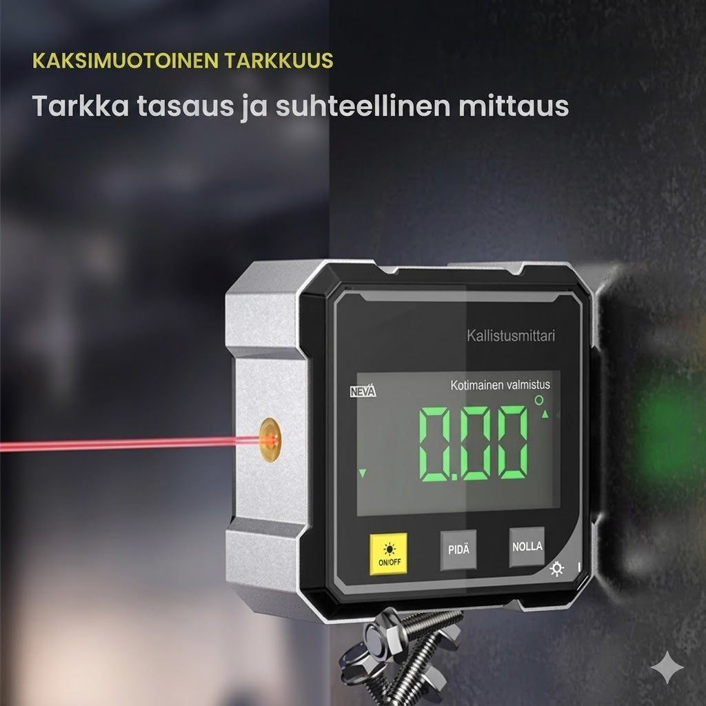 🔥4-sivuinen magneettinen digitaalinen kulmamittari laserilla