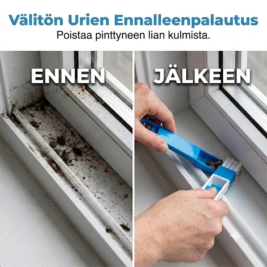 2-in-1 Puhdistusharja urille, raoille & saumoille – Tarkka ja vaivaton puhdistus – Ihanteellinen ikkunoille, kiskoille ja vaikeapääsyisiin kulmiin 🧹🏠