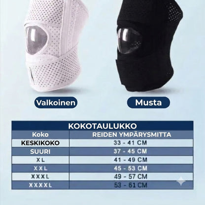 Hengittävä polvituki kierukkavammoille