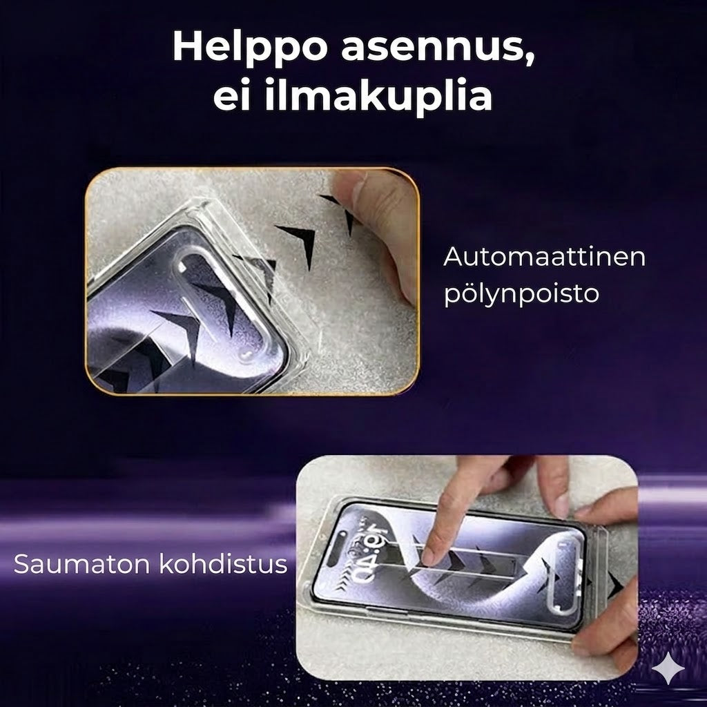 iPhone Suojasarja – Pölytön Näytönsuoja Karkaistusta Lasista