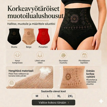 Korkeavyötäröiset muotoilevat shortsit
