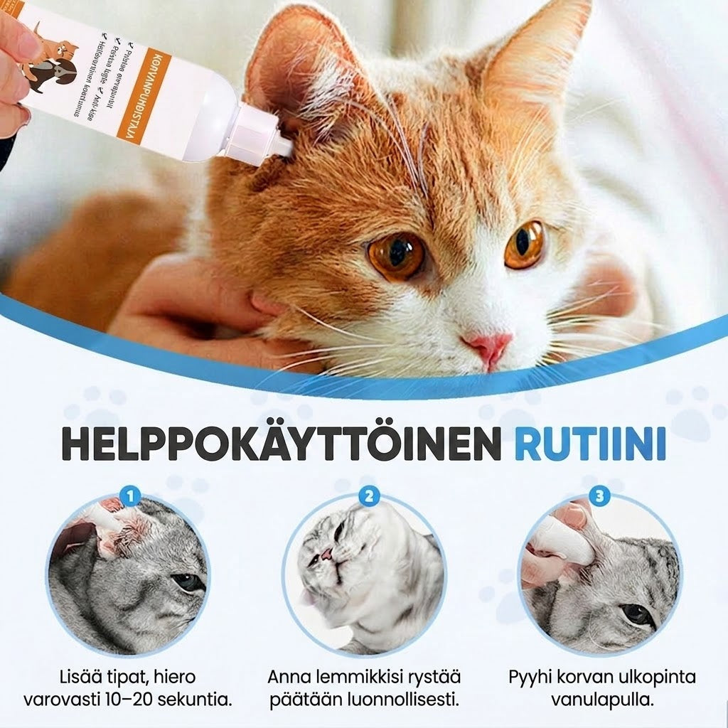 🐾 OSTA 2, SAAT 1 ILMAISEKSI! ✨ Korvanpuhdistusaine lemmikeille – Mieto ja rauhoittava aloe vera -koostumus koirille ja kissoille, ehkäisee tulehduksia ja pahaa hajua 🌿👂
