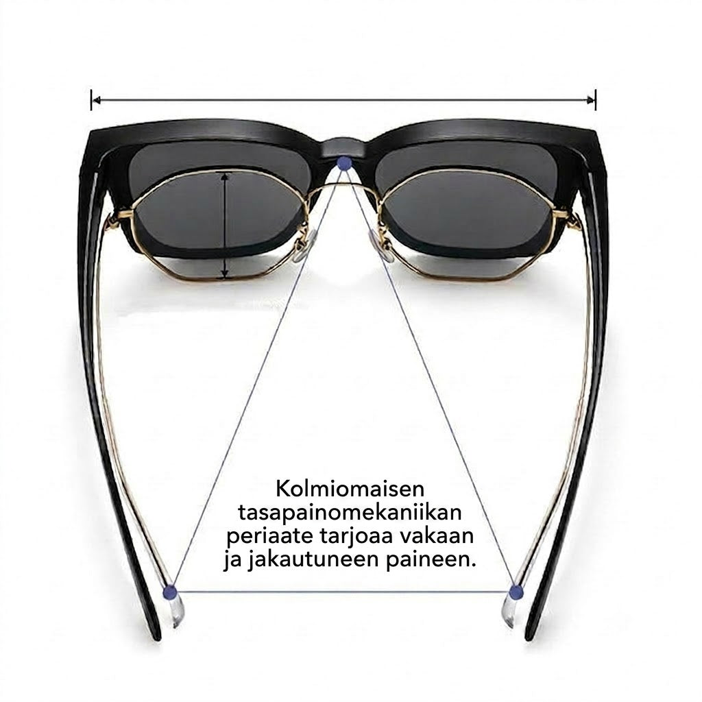Universaalit aurinkolasit likinäköisille (Fit-over-malli)