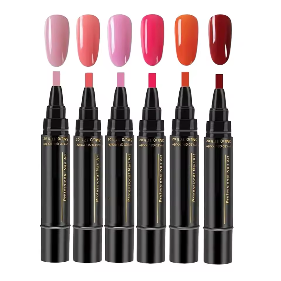 SalonPen – 3-in-1 Geelikynä Kynsille UV-lampulla (6 kpl pakkaus)