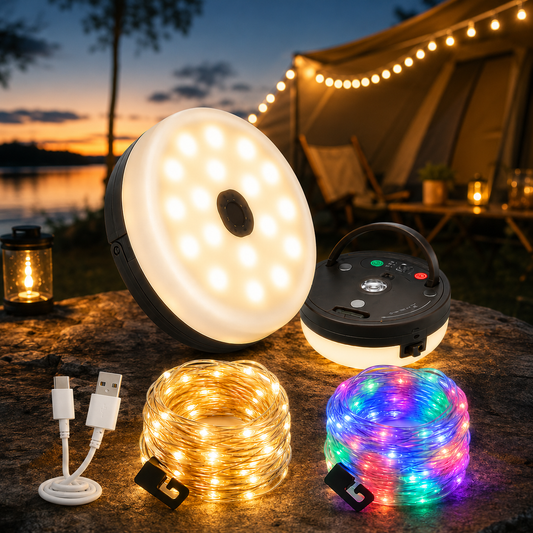 CampGlow PRO – 4-in-1 ladattava retkivalo