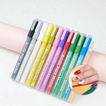 Nail Art Marker™ | Koristelukynä ohuille & paksuille viivoille | Tarkkoihin yksityiskohtiin ja täyteläisiin väripintoihin