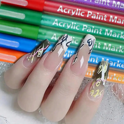 Nail Art Marker™ | Koristelukynä ohuille & paksuille viivoille | Tarkkoihin yksityiskohtiin ja täyteläisiin väripintoihin