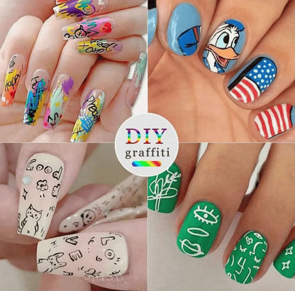 Nail Art Marker™ | Koristelukynä ohuille & paksuille viivoille | Tarkkoihin yksityiskohtiin ja täyteläisiin väripintoihin