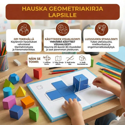 3D-kirja avaruusgeometriasta lapsille
