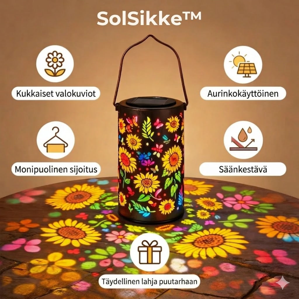 SolSikke™ | Aurinkokäyttöinen aurinkokukkalyhty