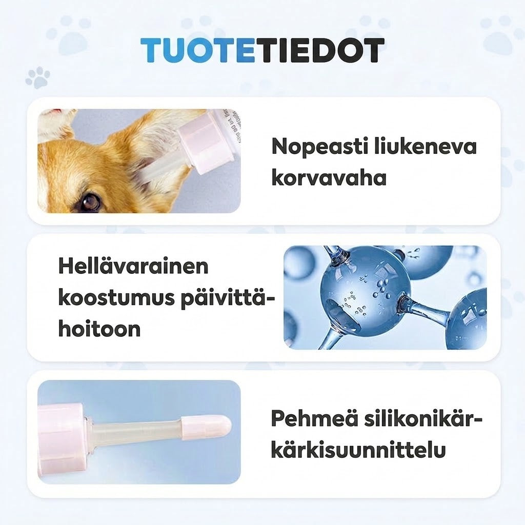 🐾 OSTA 2, SAAT 1 ILMAISEKSI! ✨ Korvanpuhdistusaine lemmikeille – Mieto ja rauhoittava aloe vera -koostumus koirille ja kissoille, ehkäisee tulehduksia ja pahaa hajua 🌿👂