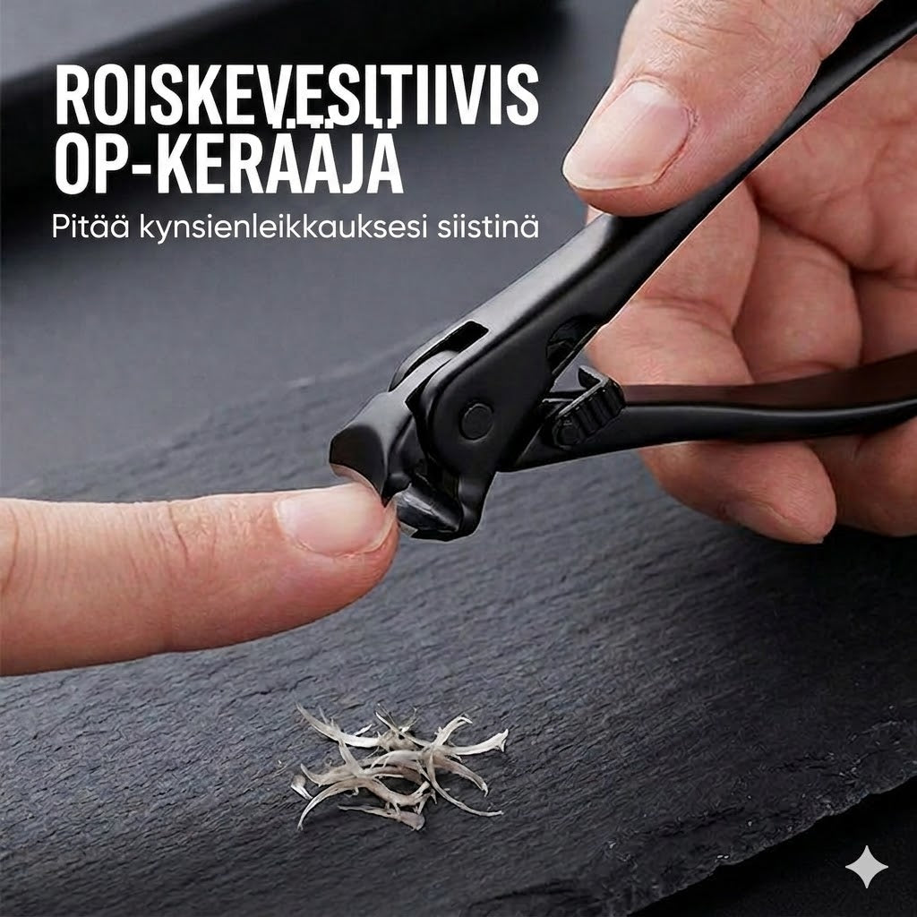 ✂️ Roiskesuojattu kynsisakset ruostumattomasta teräksestä – laaja aukko ja turvallinen säilytys!