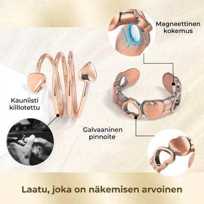 Kuparinen hyvinvointisormus – magneettinen ja säädettävä