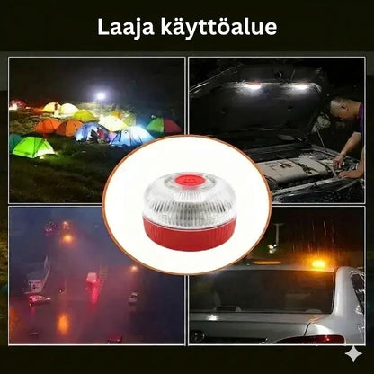 V16 Stroboskooppinen varoitusvalo voimakkaalla magneettijalustalla ja akulla