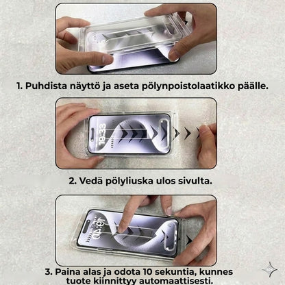 iPhone Suojasarja – Pölytön Näytönsuoja Karkaistusta Lasista