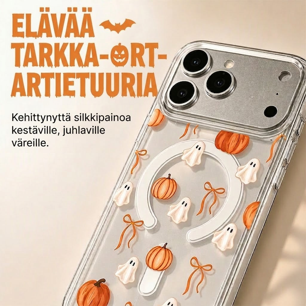 Söpö läpinäkyvä Halloween-puhelinkuori