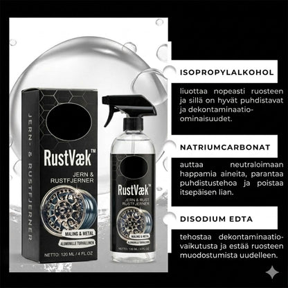 RustVæk™ | Ruosteenpoistospray autoille ja metallipinnoille