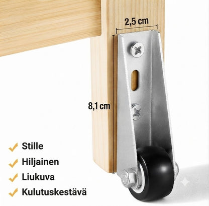 Herkästi pyörivät kalustepyörät huonekaluille ja oville - 2 kpl