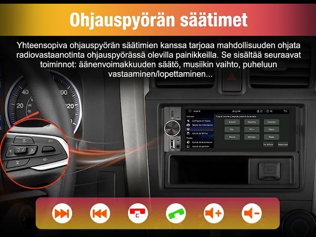 6,36 tuuman langaton älykäs kosketusnäyttö | Bluetooth | Ääniohjaus | HD-multimediakosketusnäyttö