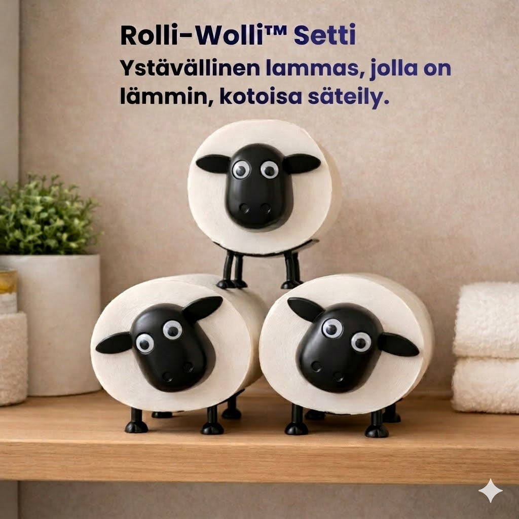 Rolli-Wolli™ - Koristeelliset wc-paperitelineet (3 kpl setti)