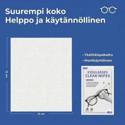 Silmälasien puhdistusliinat huurtumista ja likaa vastaan (100 kpl)