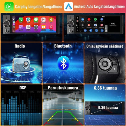 6,36 tuuman langaton älykäs kosketusnäyttö | Bluetooth | Ääniohjaus | HD-multimediakosketusnäyttö