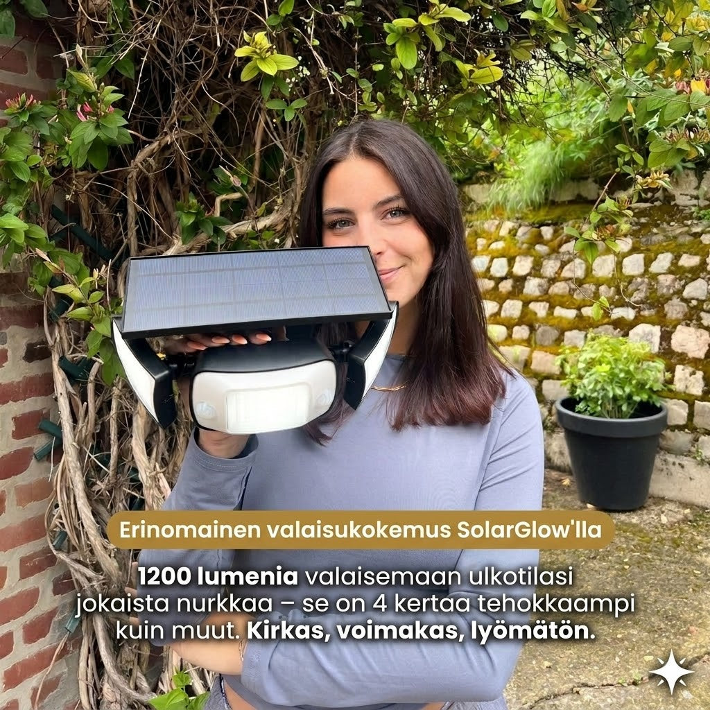 SolarGlow™ | Aurinkokennokäyttöinen ulkovalaisin liiketunnistimella