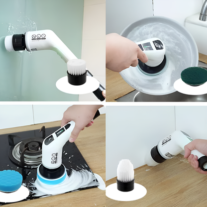 SpinClean – Sähköinen siivousharja 9 vaihtopäällä ja jatkovarrella