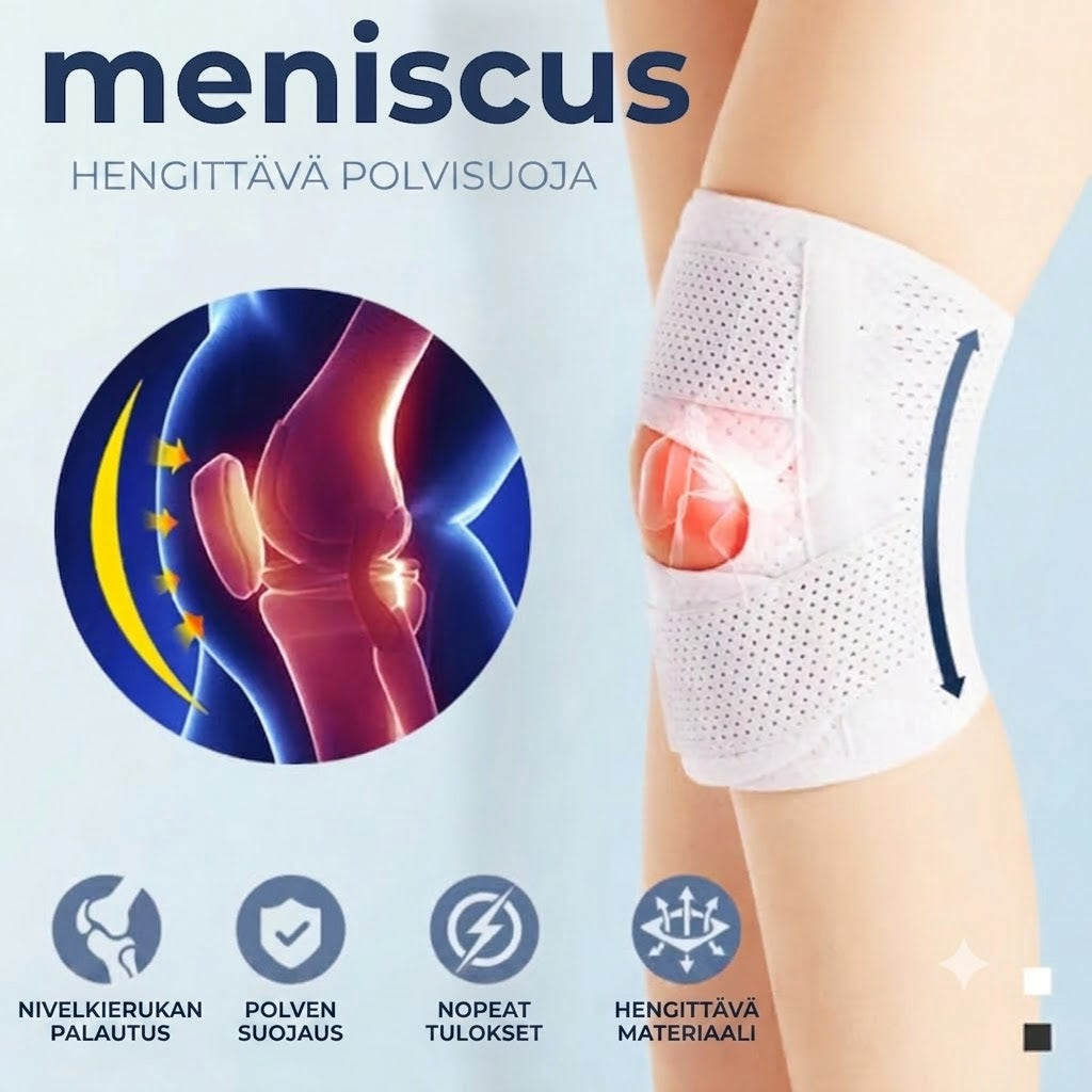 Hengittävä polvituki kierukkavammoille