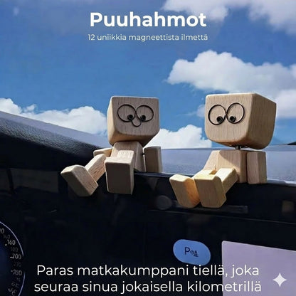 Valloittava pieni puuhahmo 12 magneettisella ilmeellä
