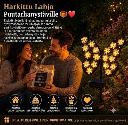 FlutterBloom™ | Koristeellinen aurinkokäyttöinen perhoslamppu kukonmuotoisella LED-valolla