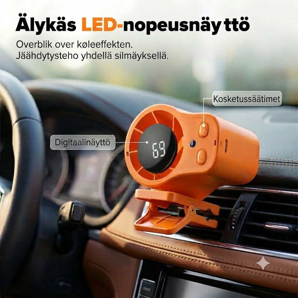 Handsfree henkilökohtainen tuuletin LED-näytöllä