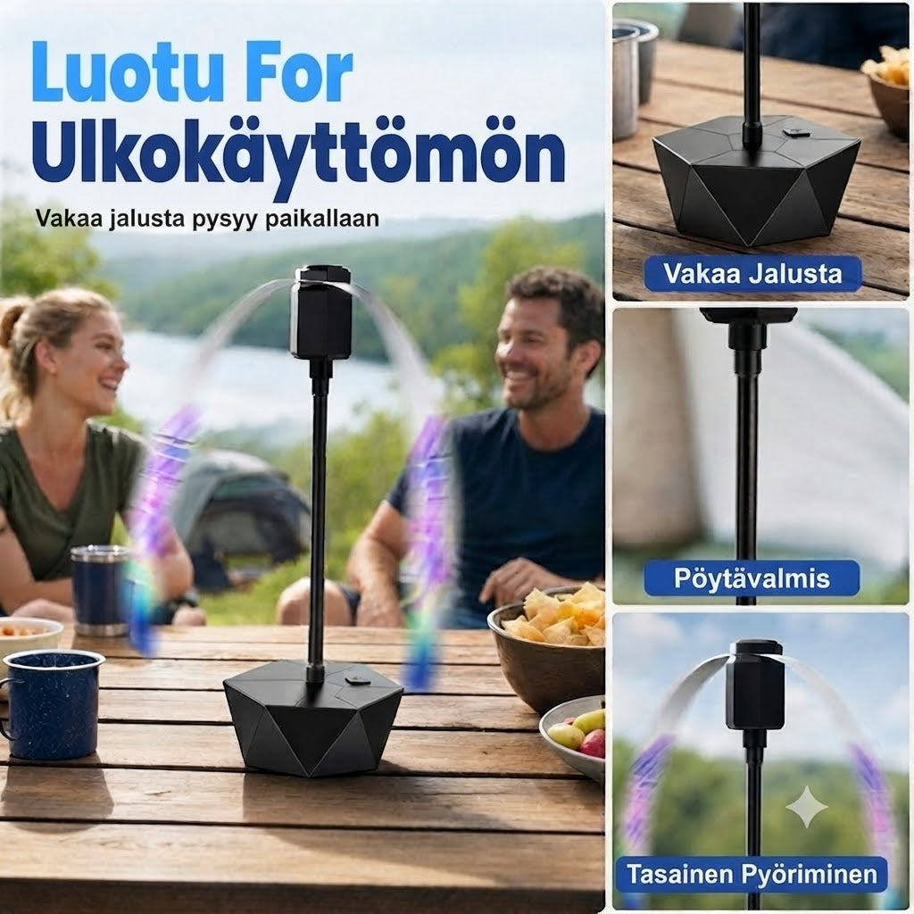 Ladattava USB Kärpäkseenkarkotin-Tuuletin – Sisäänvedettävä / Kokoontaitettava Hyönteiskarkotin Ulkokäyttöön