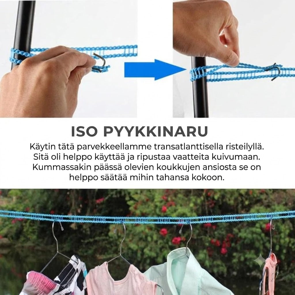 Sisäänvedettävä pyykkinaru