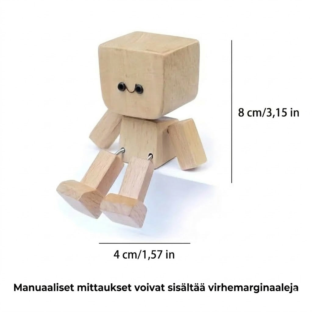 Valloittava pieni puuhahmo 12 magneettisella ilmeellä