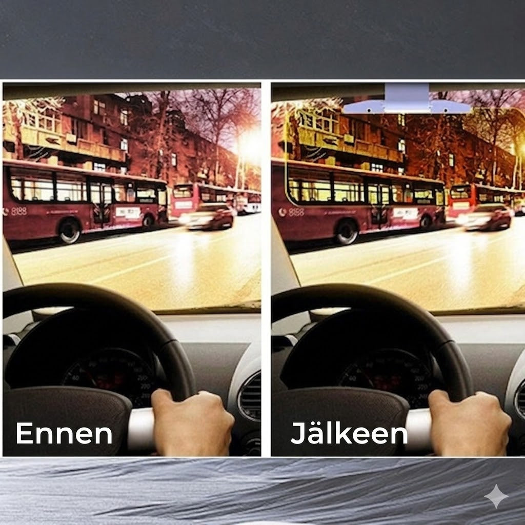 Häikäisemätön aurinkosuoja autoon – päivä- ja yökäyttöön