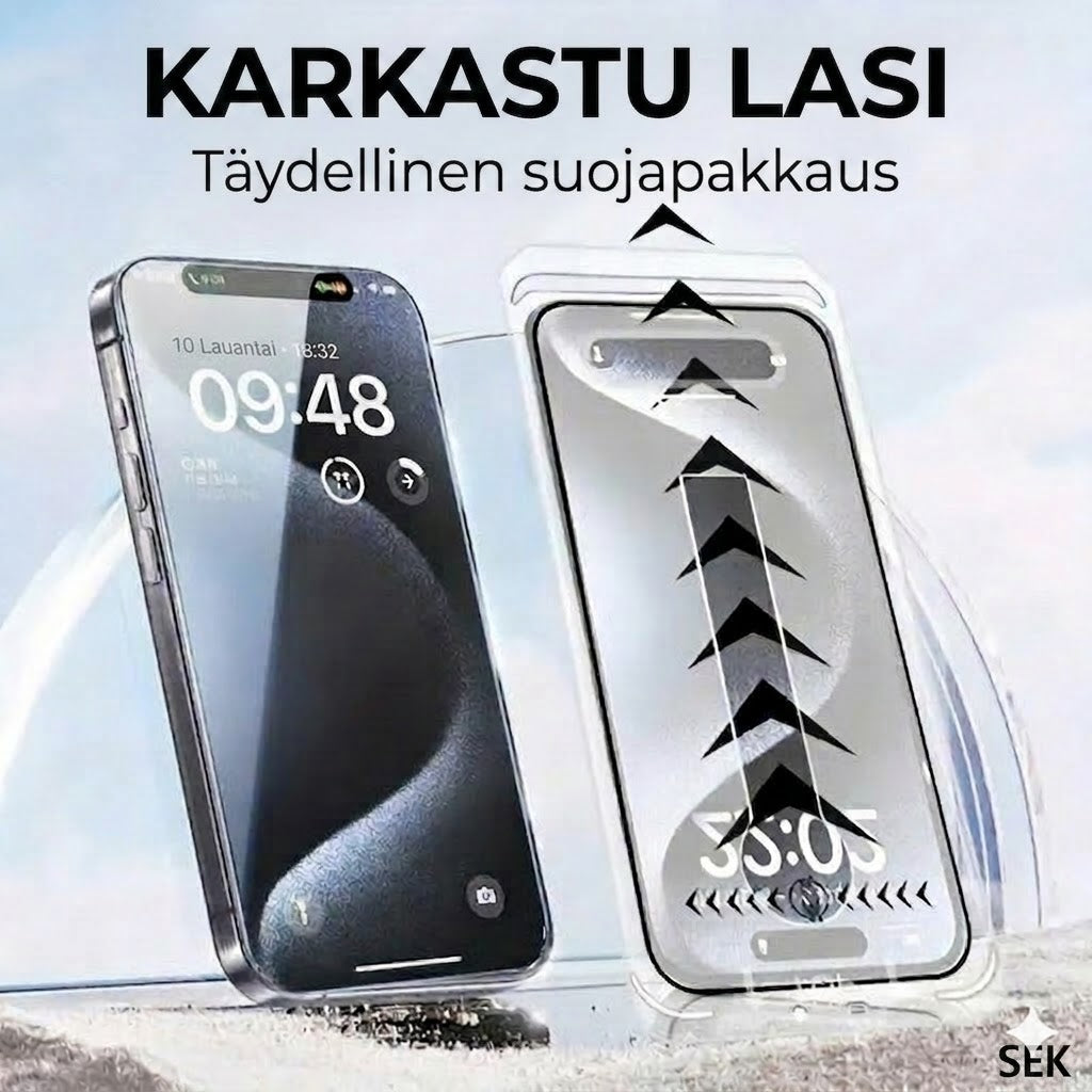 iPhone Suojasarja – Pölytön Näytönsuoja Karkaistusta Lasista