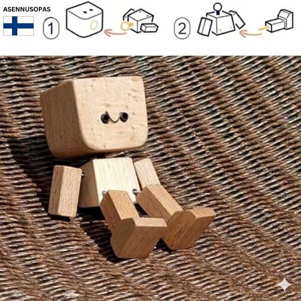Valloittava pieni puuhahmo 12 magneettisella ilmeellä