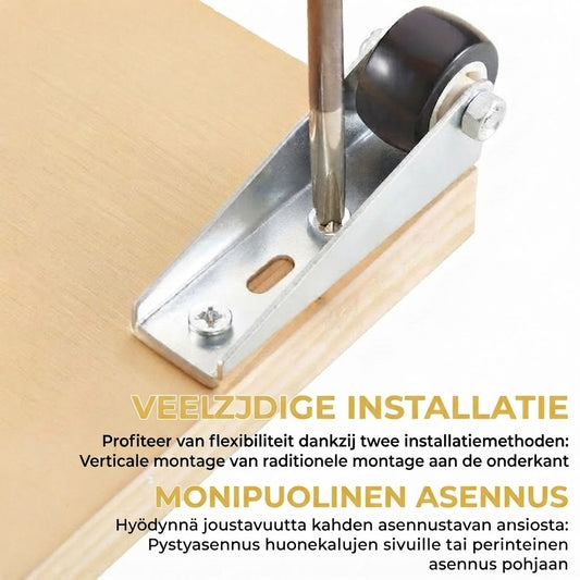 Herkästi pyörivät kalustepyörät huonekaluille ja oville - 2 kpl