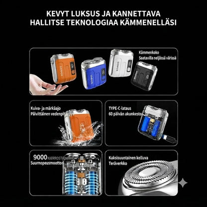 🧔Kannettava Sähköinen Miniparranajokone Miehille – Tekoälytunnistus, Magneettinen Pää, Pikalataus