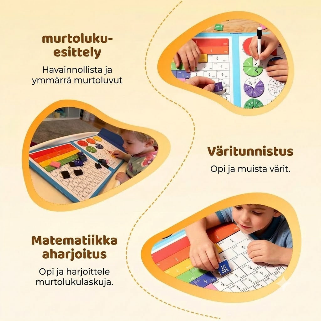 💖 Magneettinen murtoluku-palapelikirja lapsille
