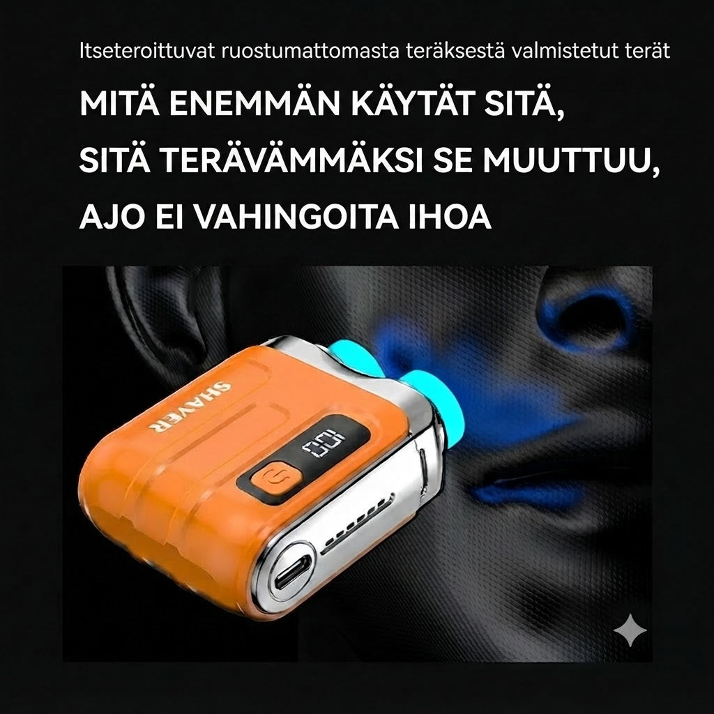 🧔Kannettava Sähköinen Miniparranajokone Miehille – Tekoälytunnistus, Magneettinen Pää, Pikalataus
