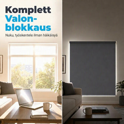 🪟 Moottoroitu pimennysrullaverho kaukosäätimellä – PVC – Leveys 47–240 cm – Johdollinen tai akkukäyttöinen moottori – Makuuhuoneeseen, toimistoon ja parvekkeelle 🏠