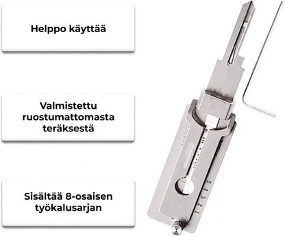 Tiirikkasetti ruostumattomasta teräksestä