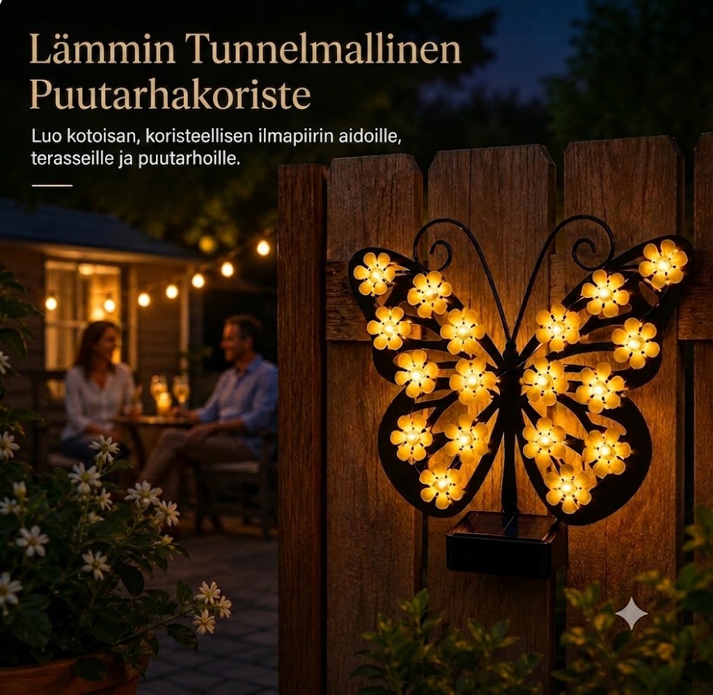 FlutterBloom™ | Koristeellinen aurinkokäyttöinen perhoslamppu kukonmuotoisella LED-valolla