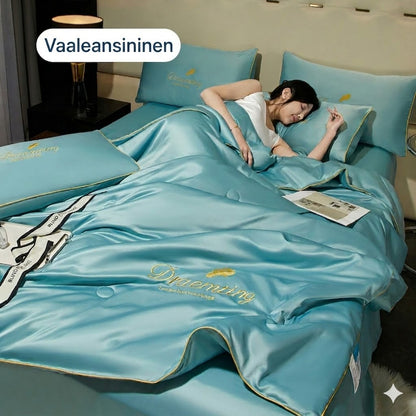 【Suoraan tehtaalta】❄️ Korkealaatuinen 4-osainen samettilakanasetti 💕 Miellyttävä ja hengittävä