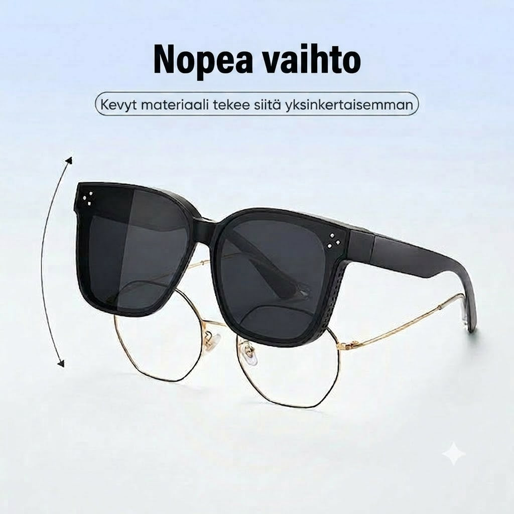 Universaalit aurinkolasit likinäköisille (Fit-over-malli)