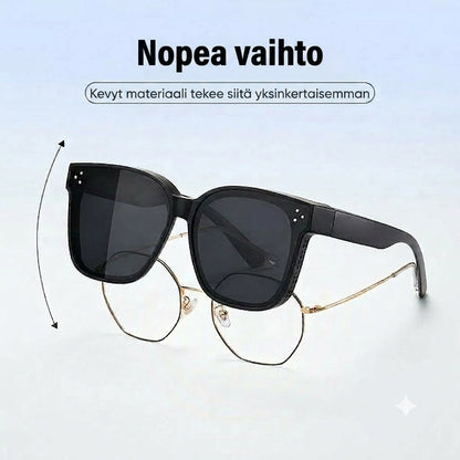 Universaalit aurinkolasit likinäköisille (Fit-over-malli)