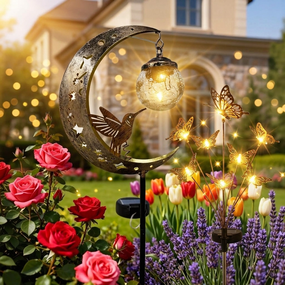 GlowCharm – Aurinkokennokäyttöinen LED-perhoskoriste puutarhaan