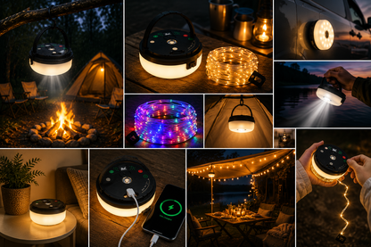 CampGlow PRO – 4-in-1 ladattava retkivalo